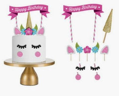 Unicorn Birthday Party Set Bundle (w/Unicorn Cake Topper & Cake Piping Kit) Unicorn Party Supplies - This magical unicorn gift and unicorn decoration set will make your kid's birthday party the BEST!