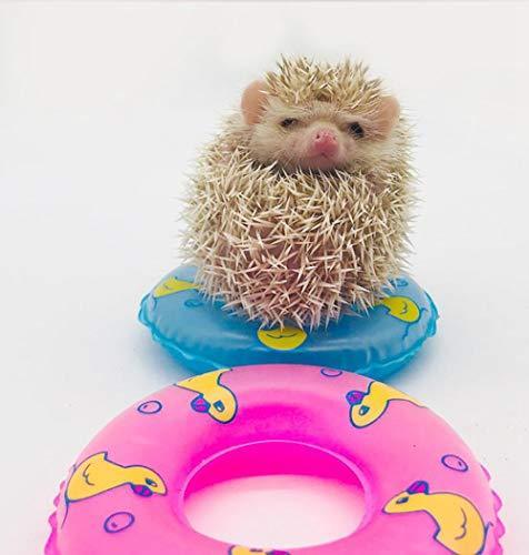 HCICHEN TEC 3.74 Inch Small Animal Hedgehog Fancy Mouse Bath Collar Ring Yellow Duck Transparent Swimming Rings Hamster Swim Life Jacket Float Coat Photo Shoot Toy Cage Accessories(6 Pack)