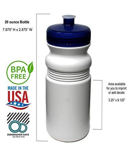 Rolling Sands 20 Ounce Sports Water Bottles 24 Pack, BPA-Free, Made in USA, Dishwasher Safe