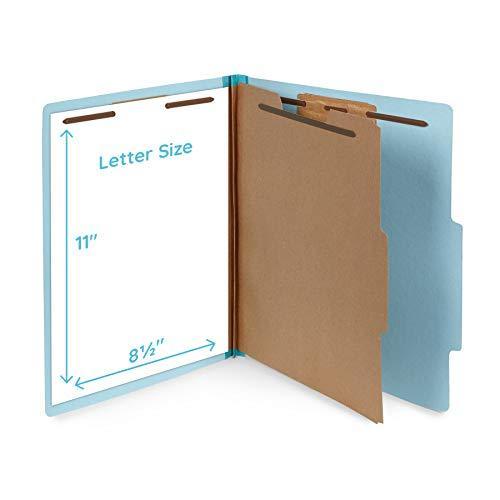 10 Blue Classification Folders- 1 Divider-2’’ Tyvek expansions- Durable 2 Prongs Designed to Organize Standard Medical Files, Law Client Files, Office Reports– Letter Size, Blue, 10 Pack