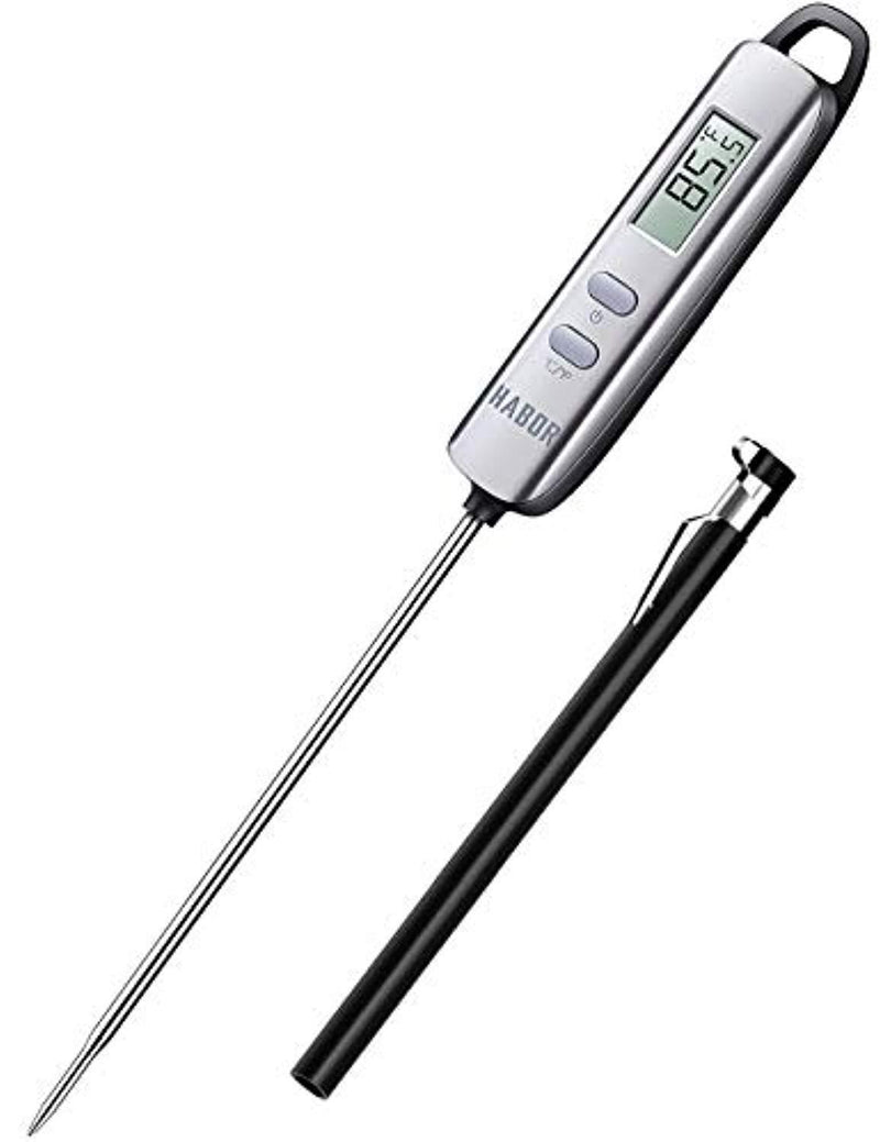 Habor 022 Meat Thermometer, FDA Approval 4.7 Inches Long Probe Thermometer Digital Cooking Thermometer with Instant Read Sensor for Kitchen BBQ Grill Smoker Meat Oil Milk Yogurt Temperature