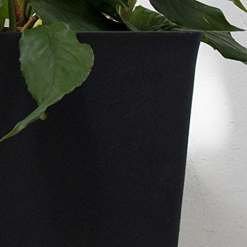 La Jolíe Muse Tall Planters 26 Inch Large Flower Pots Pack 2, Indoor and Outdoor Patio Deck Resin Rectangular Planters, Weathered Gray
