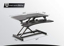 Standing Desk with Height Adjustable – Stand Up Desk Converter, 33 inches Black Ergonomic Tabletop Workstation Riser Fits Dual Monitors by Defy Desk