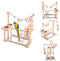 QBLEEV Parrot Playstand Bird Play Stand Cockatiel Playground Wood Perch Gym Playpen Ladder with Feeder Cups Toys Exercise Play (Include a Tray)
