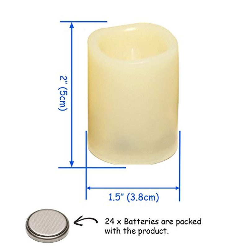 Flameless Flickering Votive Tea Lights Candles Bulk Battery Operated Set of 24 Fake Candles/Flickering Tealights LED Candle for Garden Wedding,Party, Christmas Decorations etc (Batteries Included)
