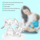 Manual Breast Pump - Joven Portable Silicone Breastfeeding Pumps with Lid, BPA Free & 100% Food Grade Silicone, Small & Discreet Breast Milk Pump for Mother