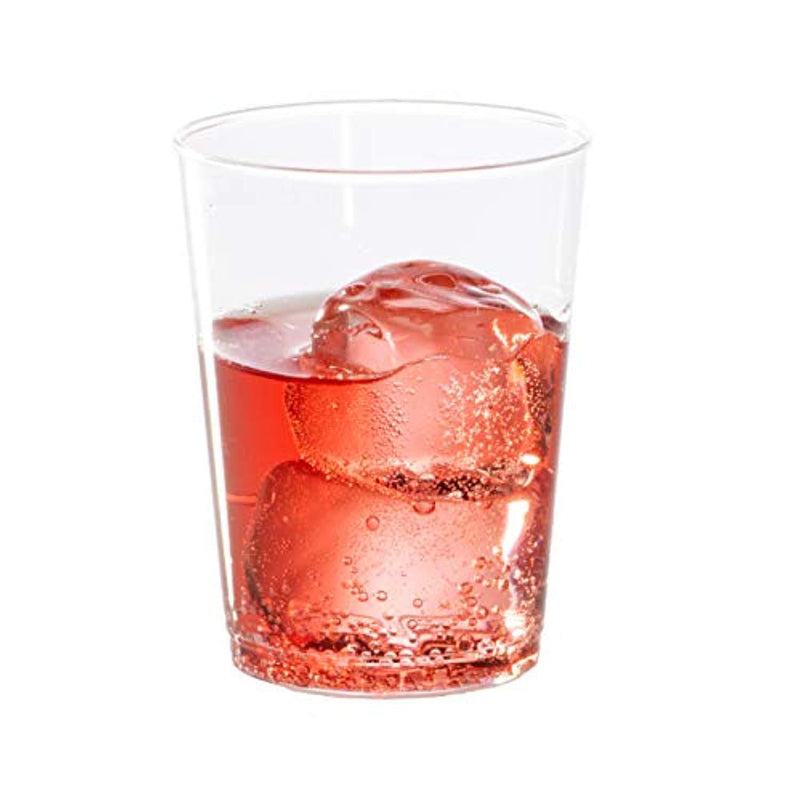 PRESTEE  Clear Plastic Cups | 10 oz. 100 Pack | Hard Disposable Cups | Plastic Wine Cups | Plastic Cocktail Glasses | Large Plastic Drinking Cups | Plastic Party Punch Cups | Bulk Wedding Plastic Tumblers