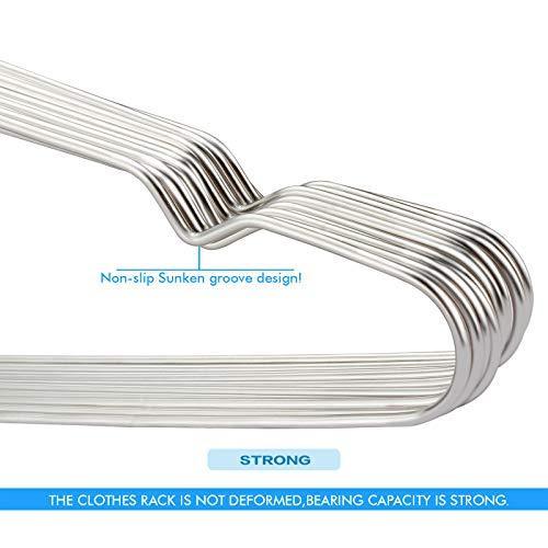 Gabbay 30 Pack Clothes Hangers Stainless Steel Strong Metal Wire Hangers Clothes Hangers 17.7 Inch