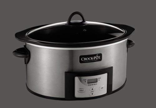 Crockpot SCCPVI600-S 6-Quart Countdown Programmable Oval Slow Cooker with Stove-Top Browning, Stainless Finish