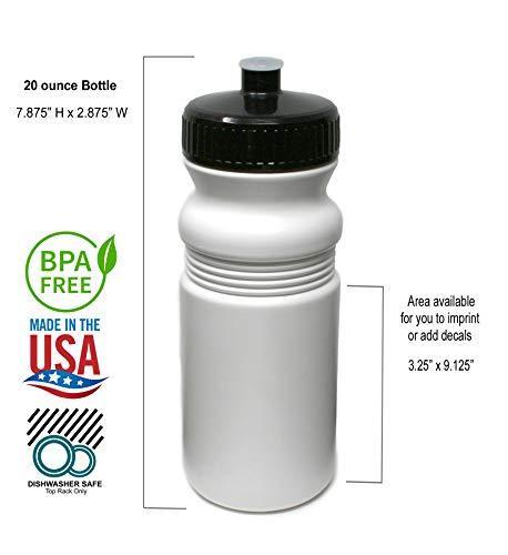 Rolling Sands 20 Ounce Sports Water Bottles 24 Pack, BPA-Free, Made in USA, Dishwasher Safe