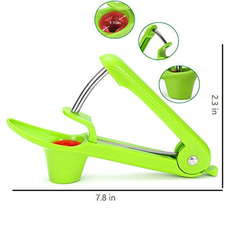 Cherry Pitter– Tekcast Olive and Cherry Pitter Remover Stoner Tool with Food-Grade Silicone Cup, Space-Saving Lock Design and Lengthened Splatter Shield Dishwasher Safe