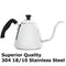 Steel Pour Over Gooseneck Kettle: Small Stainless Coffee and Tea Eco Friendly Stovetop Kitchen Kettles for Loose Leaf Teas or Coffees - Silver Metal No Rust Pot for Travel or Camping with Lid