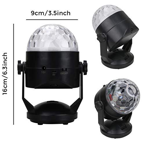 Luditek Sound Activated Party Lights with Remote Control, Battery Powered/USB Portable RBG Disco Ball Light, Dj Lighting, Strobe Lamp 7 Modes Stage Party Supplies