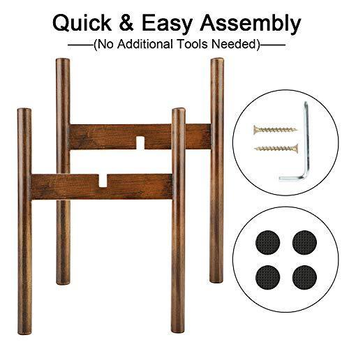 Plant Stand for Indoor & Outdoor, Fixget Detachable Wood Flower Pot Holder Planter Pot Stand Modern Home Decor Sturdy Plants Display Rack Pot Trivet Planter for House Garden Patio 10”x 14”