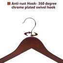 JS HANGER Multifunctional High Grade Solid Wooden Suit Hangers, Coat Hangers, Walnut Finish, 20-Pack