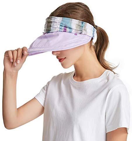 ICOLOR Sun Cap Sun Flap Hats Outdoor 360°Sun UPF 50+ Women Lady Wide Brim Cap Visor Hats UV Protection Summer Sun Hats