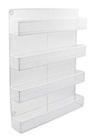 TQVAI 5 Tier Wall Mount Spice Rack Organizer Kitchen Spice Storage Shelf - Made of Sturdy Punching Net, White