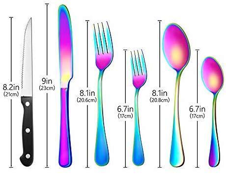 KaryHome  24-Piece Silverware  Set, Flatware Set Mirror Polished, Dishwasher Safe Service for 4, Include Knife/Fork/Spoon with Bamboo 5-Compartment Silverware Drawer Organizer Box