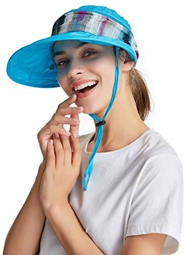ICOLOR Sun Cap Sun Flap Hats Outdoor 360°Sun UPF 50+ Women Lady Wide Brim Cap Visor Hats UV Protection Summer Sun Hats
