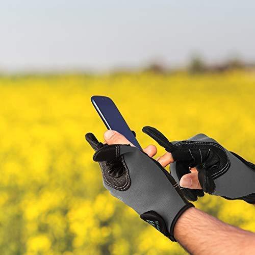 MANO Neoprene Fishing Gloves for Men and Women 2 Cut Fingers Flexible Great for Photography Fly Fishing Ice Fishing Running Touchscreen Texting Hiking Jogging Cycling Walking