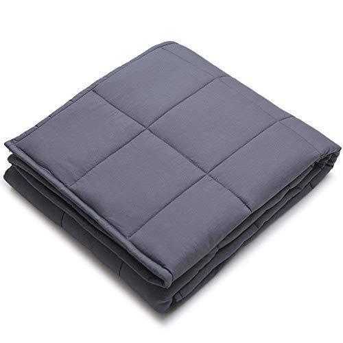YnM Weighted Blanket (15 lbs, 48''x72'', Twin Size) | 2.0 Heavy Blanket | 100% Cotton Material with Glass Beads.