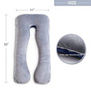 QUEEN ROSE Unique Full Body Pregnancy Pillow with Total Body Support,Removable Cover,Blue and Gray