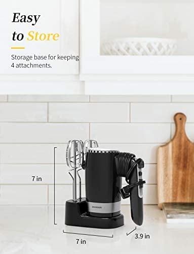 SHCRDOR Hand Mixer Powerful 300W Ultra Power Handhold Mixer Electric Hand Mixers with Turbo Heavy Duty Motor
