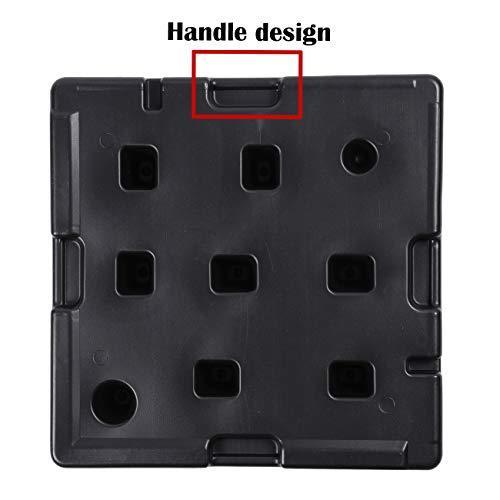 Sunnyglade 4pcs 200LB Square Patio Umbrella Base Water Filled Umbrella Stand Suitable for All Kinds of Cross Tiles (Black)