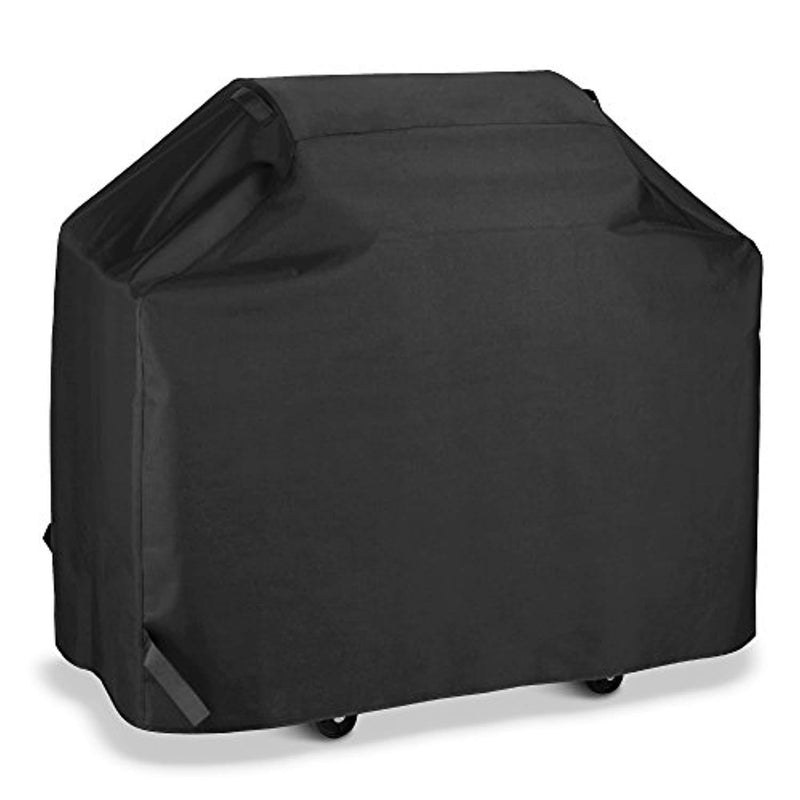 SunPatio BBQ Grill Cover 55 Inch, Outdoor Heavy Duty Waterproof Barbecue Gas Grill Cover, UV and Fade Resistant, All Weather Protection for Weber Char-Broil Nexgrill Grills and More, Black