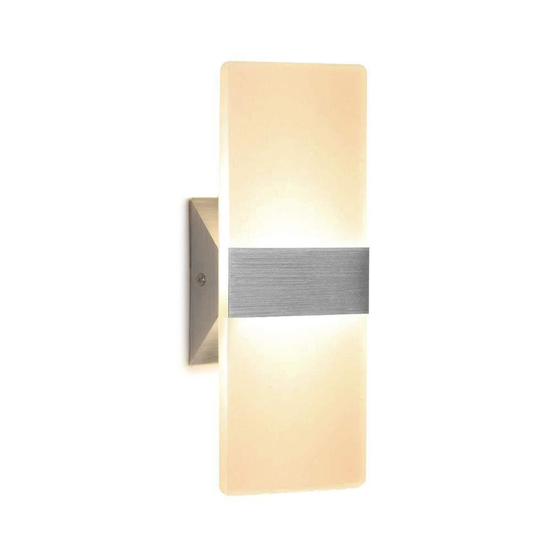 DASINKO Modern Wall Sconce 12W, Set of 2 LED Wall Lamp Warm White, Acrylic Material Wall Mounted Wall Lights