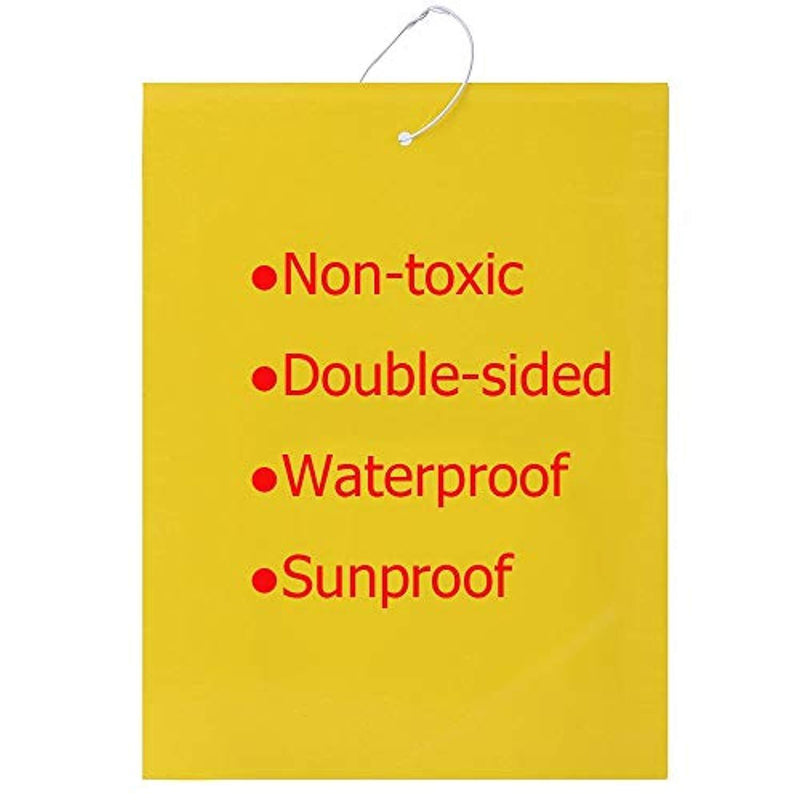 Trapro 20-Pack Dual-Sided Yellow Sticky Traps for Flying Plant Insect Like Fungus Gnats, Aphids, Whiteflies, Leafminers - (6x8 Inches, Twist Ties Included)