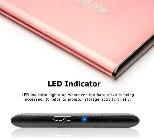 500GB External Hard Drive Portable - Maxone 2.5'' Ultra Slim HDD Storage USB 3.0 for PC, Mac, Laptop, PS4, Xbox one - Gold