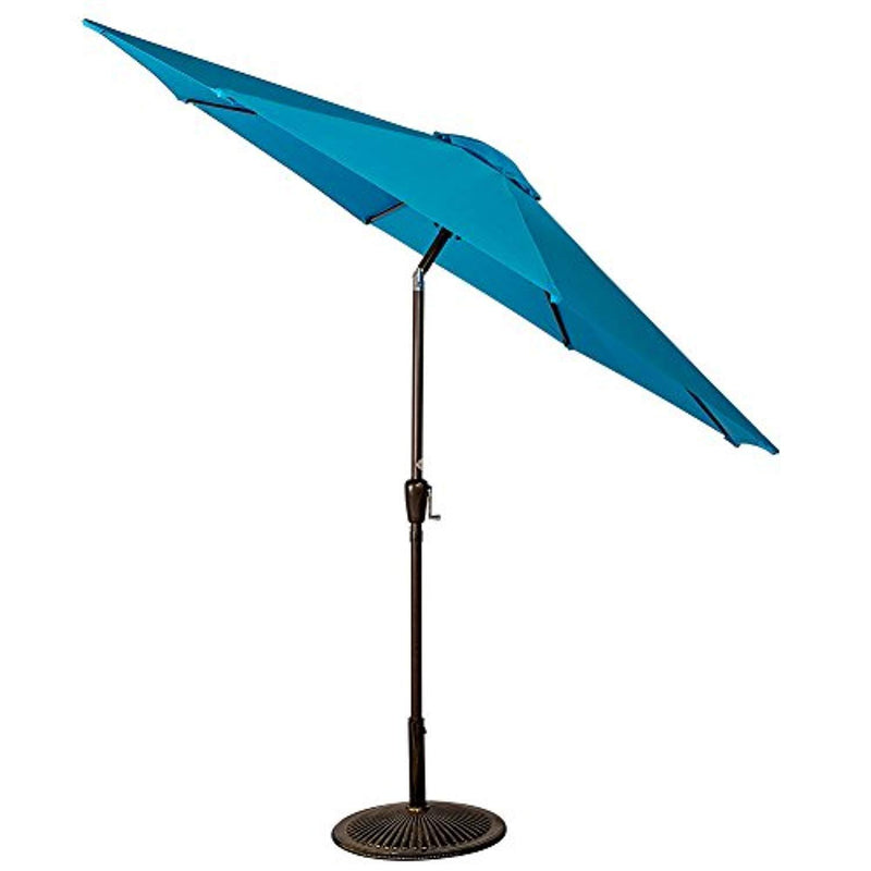 Sundale Outdoor 10 Feet Aluminum Market Umbrella Table Umbrella with Crank and Push Button Tilt for Patio, Garden, Deck, Backyard, Pool, 8 Steel Ribs (Lake Blue)