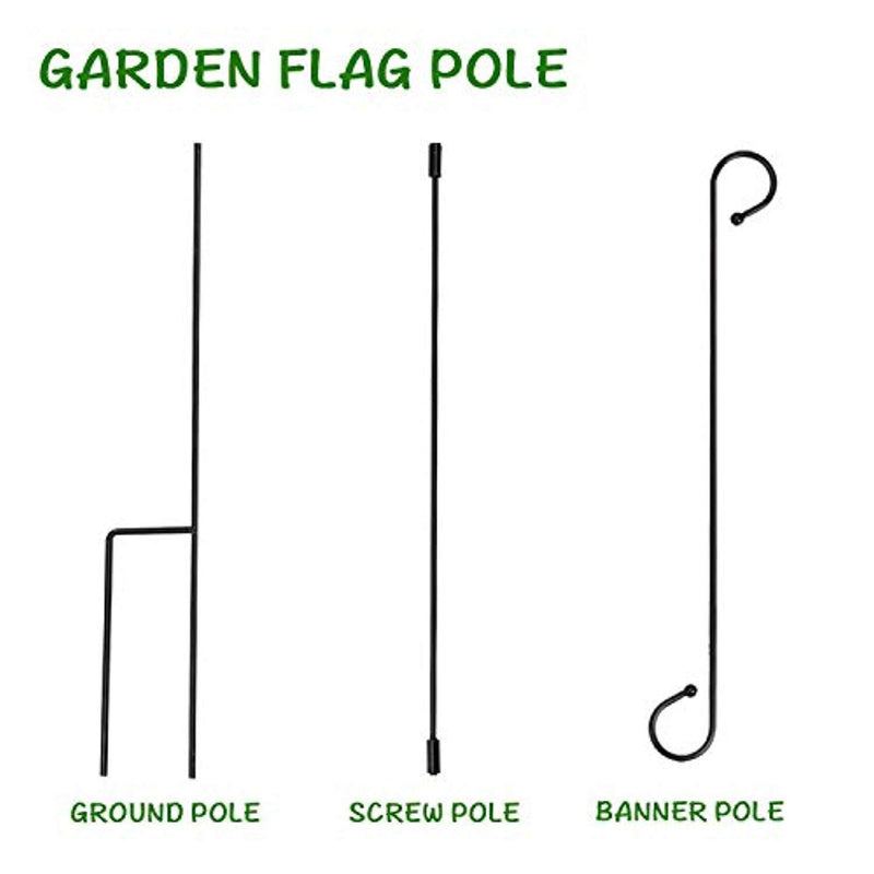Garden Flag Pole Stand Durable Flagpole18"x35.5" Yard Banner Pole Stand for outdoor Hold Decorative Flags 12.5"x18" or less 10 Sec To Assemble by Oathx