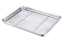 P&P CHEF Baking Sheets and Rack Set, Pack of 4 (2 Sheets + 2 Racks), Stainless Steel Baking Pans Cookie Tray with Cooling Rack, Rectangle 16''x12''x1'', Non Toxic & Healthy, Mirror Polish & Easy Clean