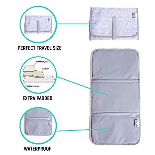 Baby Changing Pad | Fully Padded for Baby's | Foldable Large Waterproof Mat | Portable Travel Station for Toddlers Infants & Newborns (Grey) by MIKILIFE