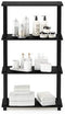 Furinno (99557BK/GY) Turn-N-Tube 4-Tier Multipurpose Shelf Display Rack - Black/Grey