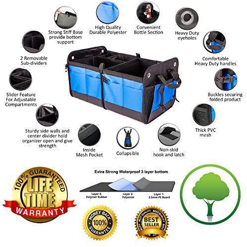 Trunkcratepro Collapsible Portable Multi Compartments Trunk Organizer, Black
