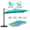 COBANA Offset Rectangular Cantilever Aluminum Patio Umbrella 10 Feet with Cross Base and 360 Degree Rotation, Blue