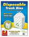 Clean Cubes 13 Gallon Disposable Trash Cans & Recycling Bins, 3 Pack (White)