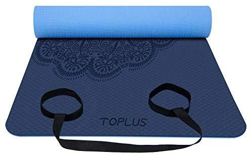 TOPLUS Yoga Mat - Classic 1/4 inch Pro Yoga Mat Eco Friendly Non Slip Fitness Exercise Mat with Carrying Strap-Workout Mat for Yoga, Pilates and Floor Exercises