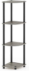 Furinno Turn-N-Tube 5 Tier Corner Display Rack Multipurpose Shelving Unit, Columbia Walnut/Black