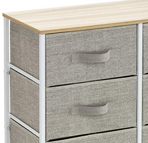 Sorbus Dresser with 5 Drawers - Furniture Storage Tower Unit for Bedroom, Hallway, Closet, Office Organization - Steel Frame, Wood Top, Easy Pull Fabric Bins (Black/Charcoal)