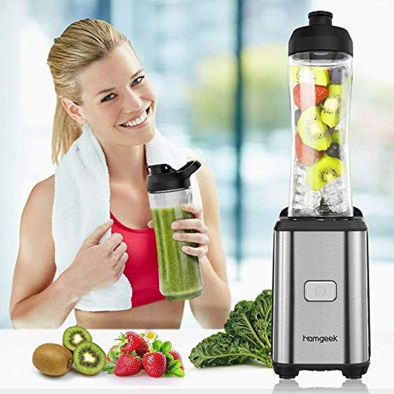 LILPARTNER Personal Mini Blender Smoothie Maker, Smoothie Single Serve Blender Portable Juicer Cup, Electric Power Mixer Fruit and Vegetable Single Serve,with Travel Lid and Tritan Travel Sport Bottle