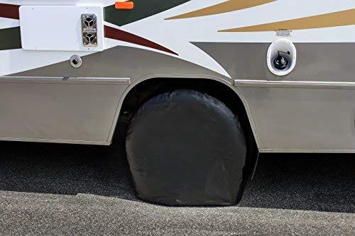 Camco Vinyl Weatherproof Wheel Cover - Protects Tires From Sun, Dirt, and Corrosion,  Fits 30"- 32"  Tires - White (2 Pack) (45323)