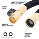 Jogboy Expandable Garden Hose, 50 ft Water Hose with Triple Layer Latex and Solid Brass Fittings, Flexible Expanding Hose for Yard, 8 Functions Spray Nozzle & Extra Strength Fabric
