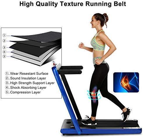 OppsDecor Under Desk Treadmill 2in1 Walking Running Machine Electric Treadmill Folding Pad Treadmill with Remote Control and Bluetooth Speaker for Home & Office Workout Indoor Exercise Machine