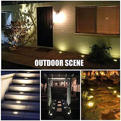 Solar Ground Lights, 8 LED Solar Disk Lights Outdoor Waterproof for Garden Yard Patio Pathway Lawn Driveway Walkway- Warm White (8 Pack)