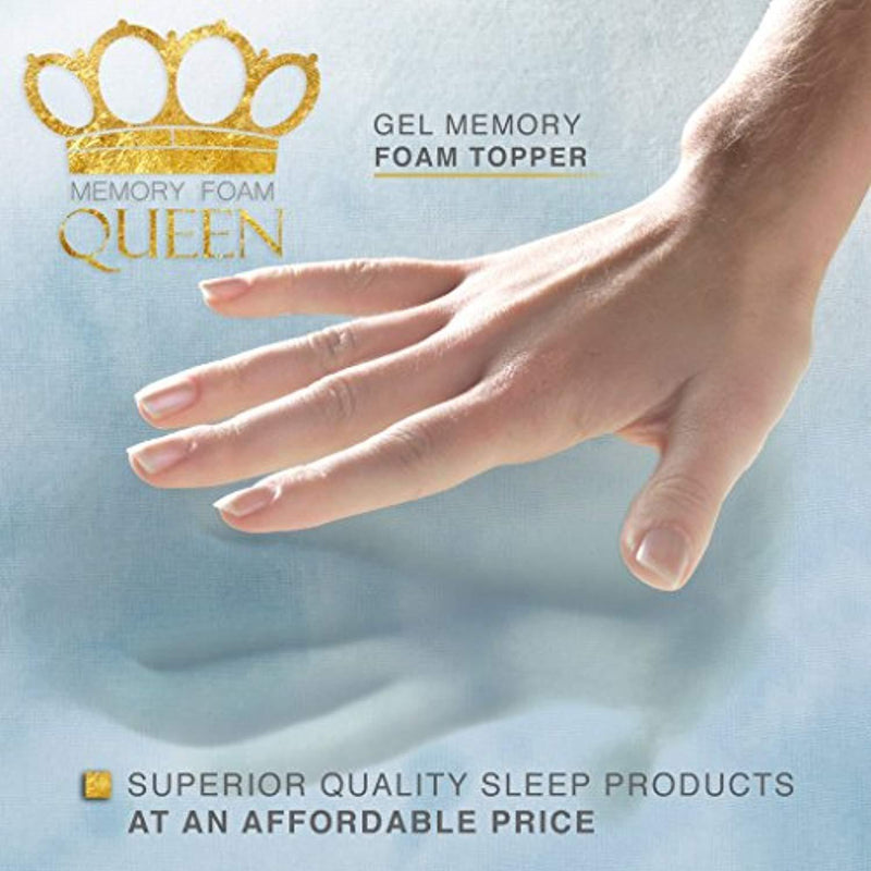 Gel Memory Foam Mattress Topper Queen Size Bed Pad - Made in The USA - 2 Inch Queen Mattress Topper for Extra Padding - Next Level Gel Infused Toppers - 3 Year Warranty