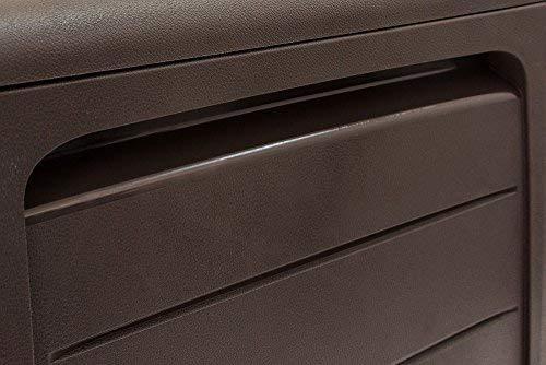 Keter Marvel Plus 71 Gallon Resin Plastic Wood Look All Weather Outdoor Storage Deck Box, Brown